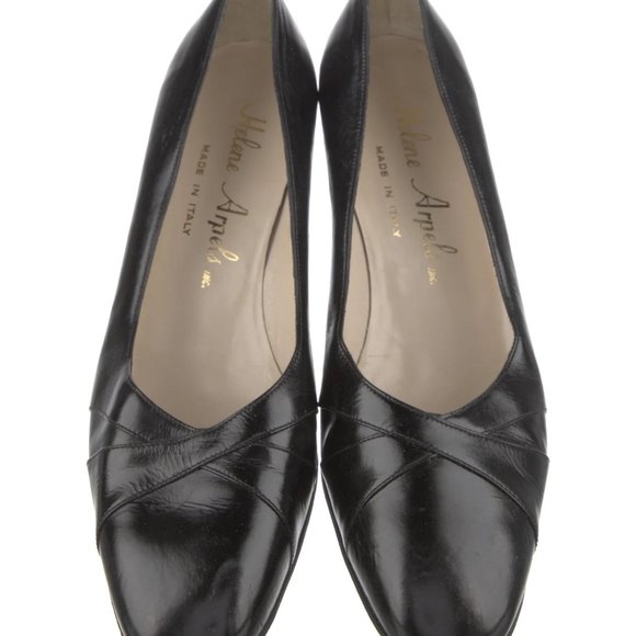 HELENE ARPELS (AS IN VAN CLEEF ARPELS) VINTAGE BLACK LEATHER SHOES, SIZE-8.5 B - Picture 3 of 5